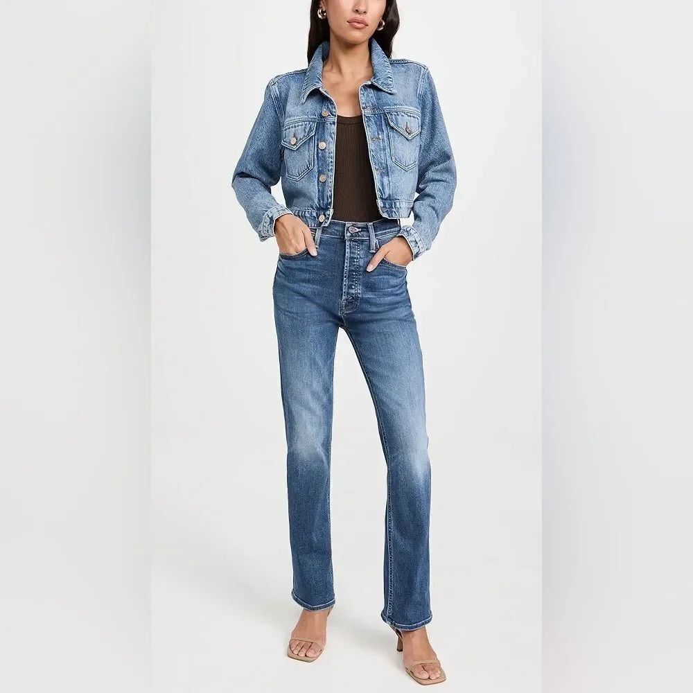 MOTHER
The Tripper Flood High Rise Ankle Jeans in Sixth Sense